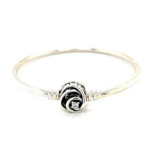 Pandora Cz Swirl Clasp Bangle (7.5")